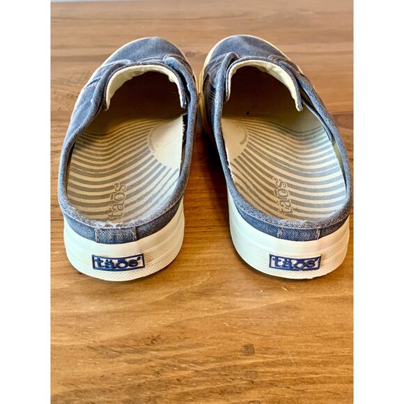 Taos EZ Soul Women's Size 7 Shoes Blue Wash Canvas Slip On Mule Sneakers - Picture 5 of 15